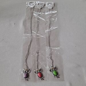 3 Owl necklace and earrings sets Nwt